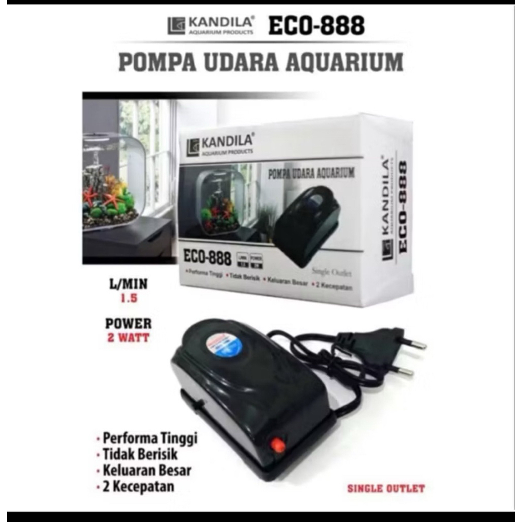 PAKET LENGKAP AERATOR 1 LUBANG KANDILA ECO 888dan sakai pro POMPA UDARA AQUARIUM KOLAM
