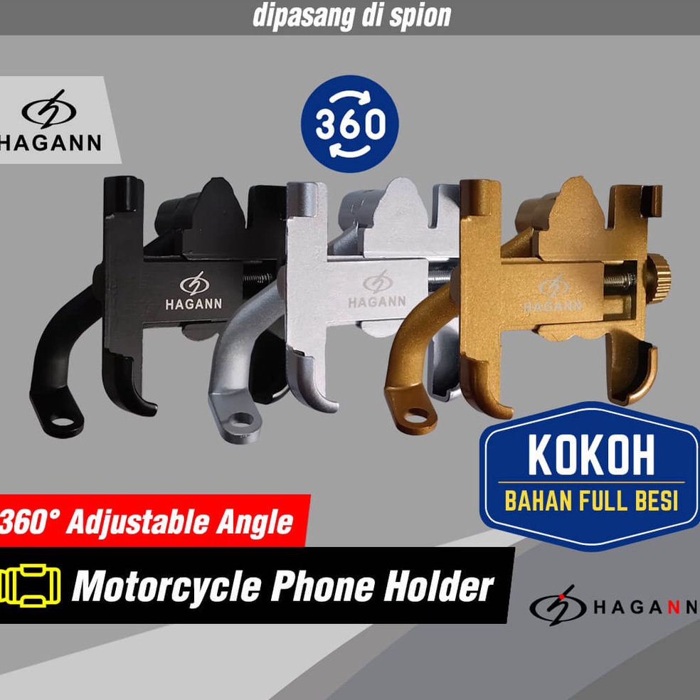 KODE X18T HAGANN SHO11 Holder HP Motor Besi  Phone Stand Tempat Di Spion  Dudukan Handphone Untuk Mo