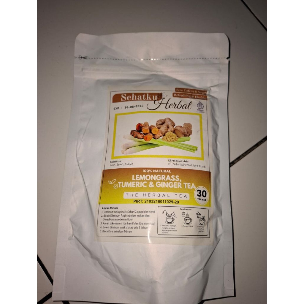 

Teh Serai Kunyit dan Jahe : Lemongrass Tumeric Ginger tea isi 30 tea bag