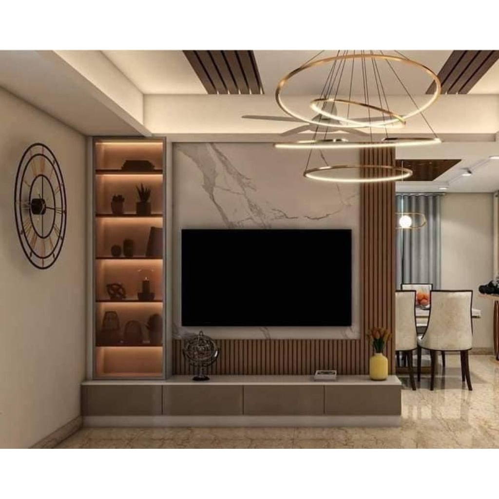 Mozza Backdrop TV Ruang Tamu/Kamar || PVC || Free Design Interior