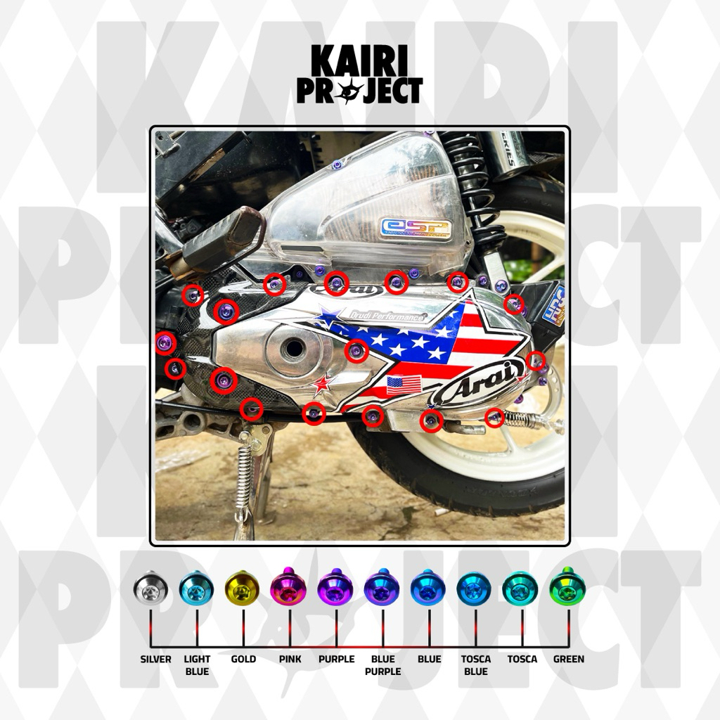 Baut titanium set cvt beat karbu.Fi.Esp