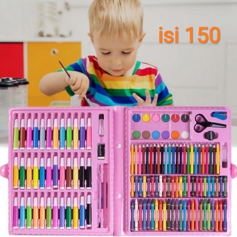 

KODE W96A art set 15 crayon pensil warna set indihe warna hitam pink biru jika kosng dikirim yang ada harap baca ya