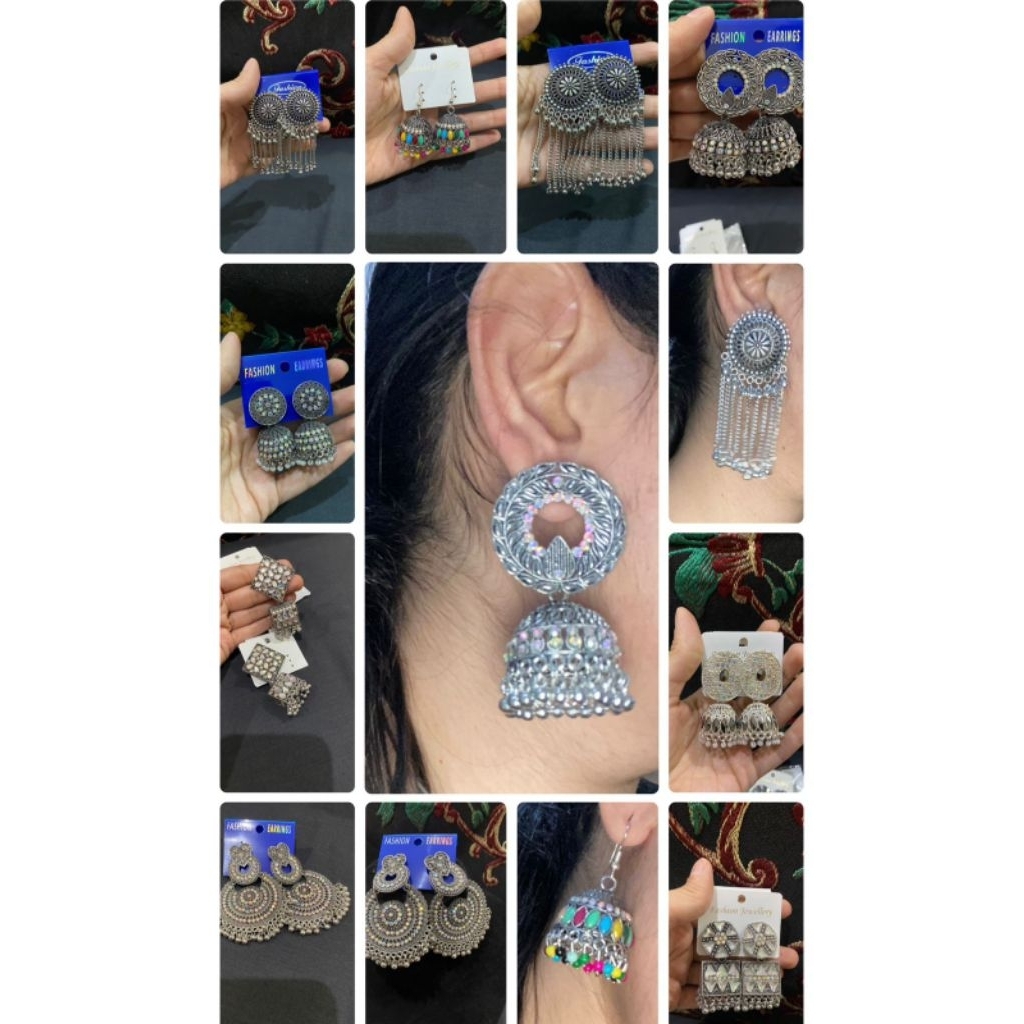 Anting India Lonceng Anting Pesta Bridal Imported Earrings Ethnic Vintage