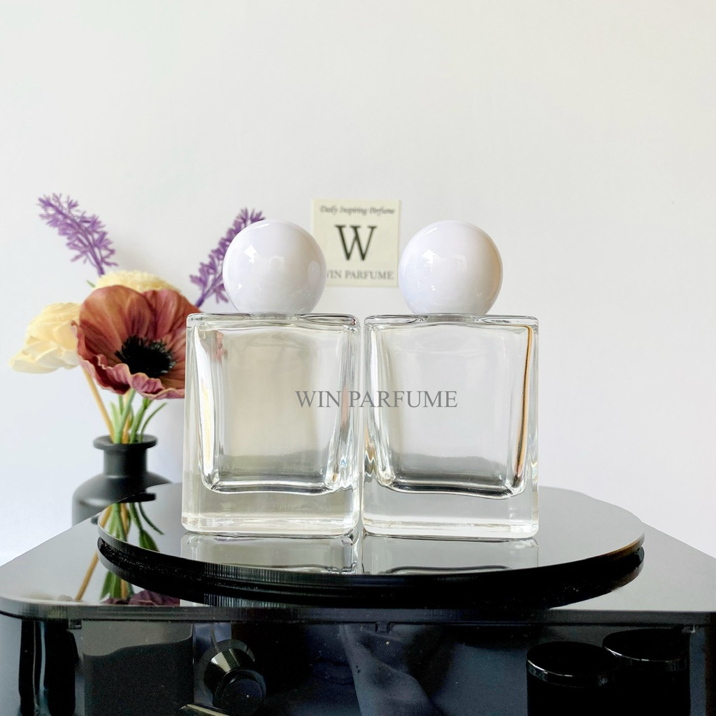 Botol Parfume Mewah 50ml Platinum Semi Press Tutup Bulat Putih Ring Spray Silver