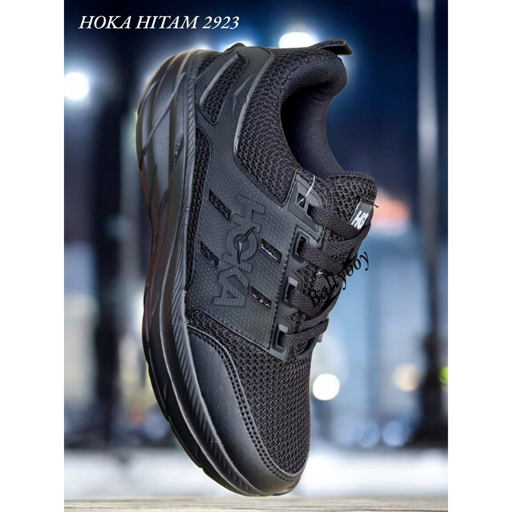 Terbaru Cuci Gudang Sepatu Hoka Hitam Pria Wanita Sepatu Sneaker Hoka Desain Kekinian Banyak Variasi