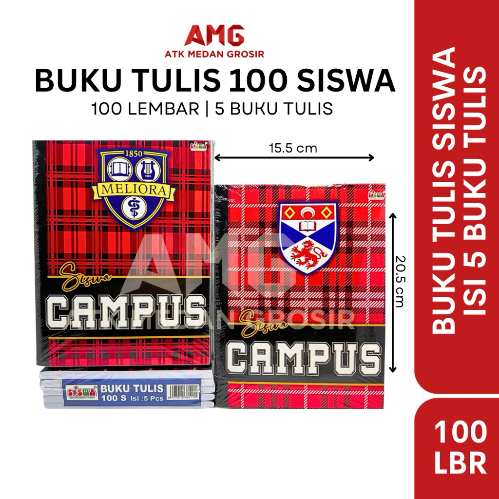 

BUKU TULIS PENDEK MERK SISWA ISI 100 LEMBAR HARGA PER PACK 5 BUKU