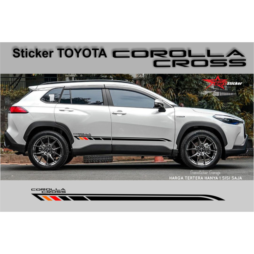 Sticker Toyota Corolla Cross 2023 Aksesoris Eksterior Mobil Corolla Cross
