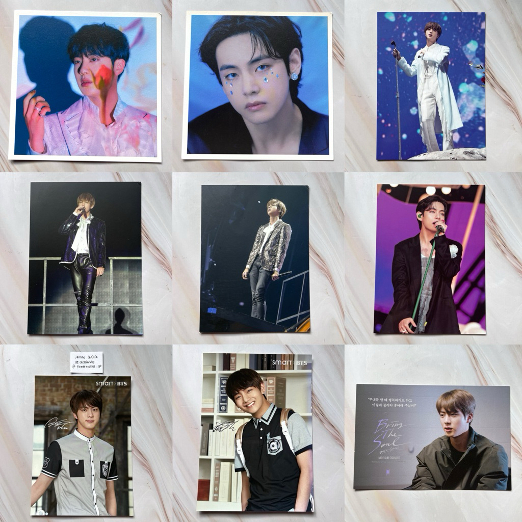 BTS JIN V TAEHYUNG POSTCARD SEOKJIN OFFICIAL MINI POSTER DVD MOTS WINGS MAP OF THE SEOUL SMART BEYON