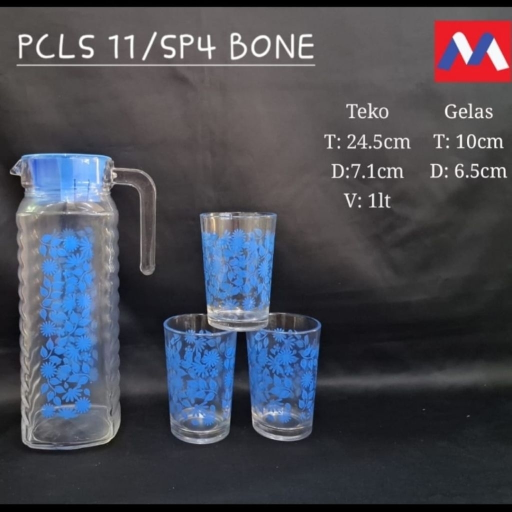 Teko set 4in1 kimglass / teko set / teko cantik