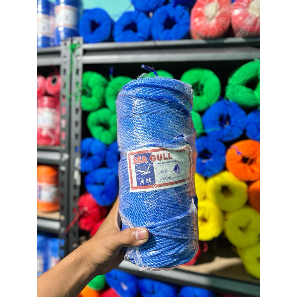 

Tali Tambang PE 4mm 200 meter Biru Merk Sea Gull - Tali Tampar / Tali Dadung - Tali Pick Up Bak