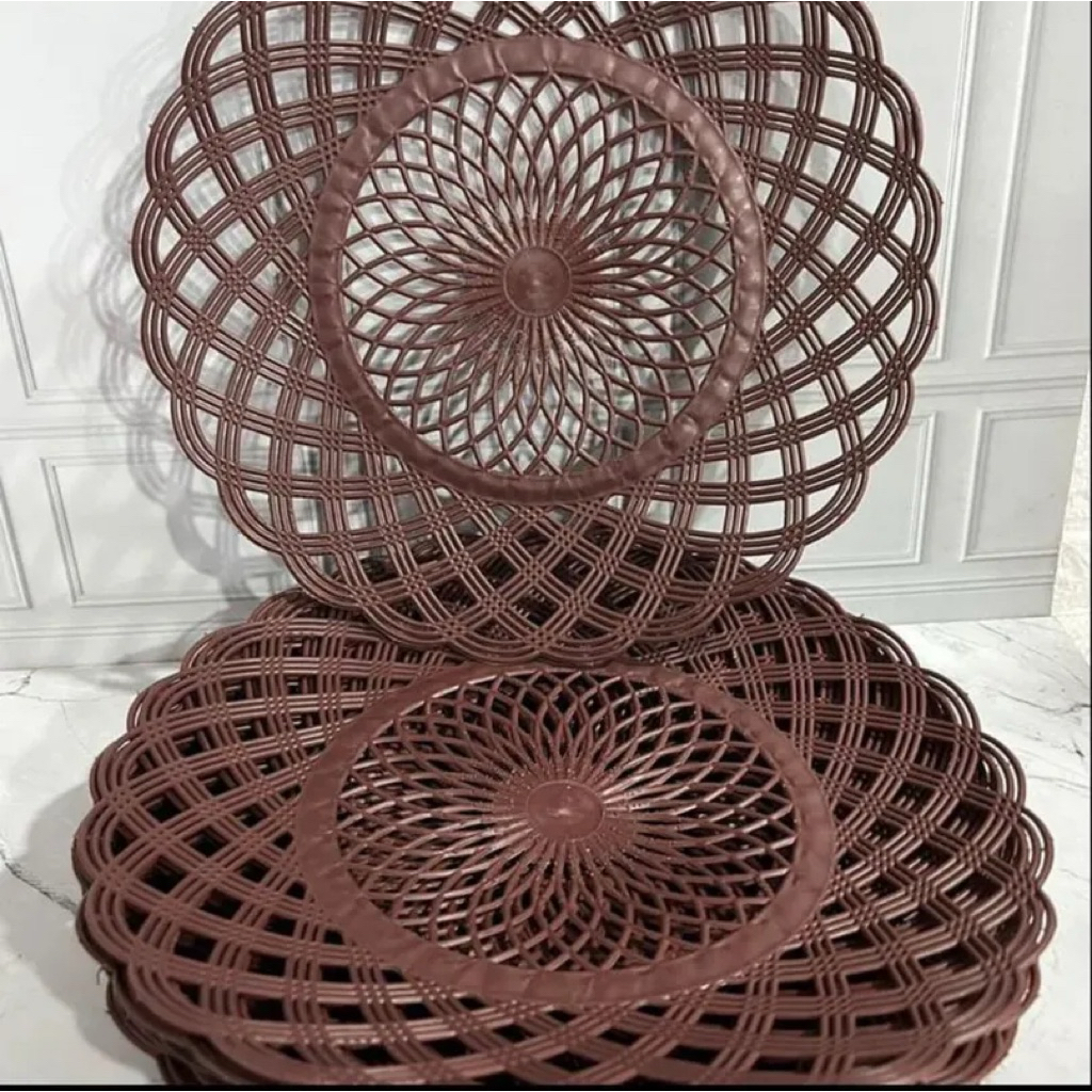 Piring Rotan Plastik 1LUSIN