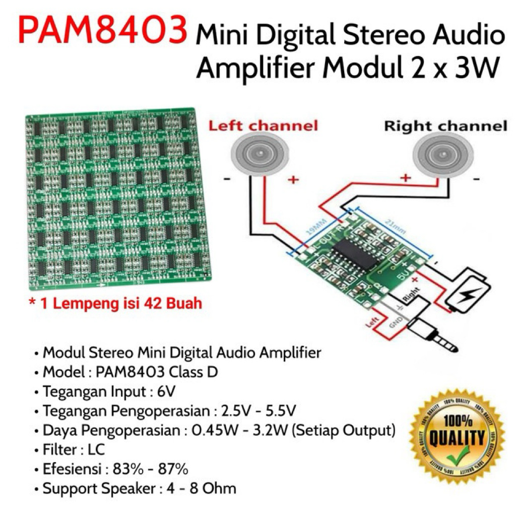 KIT PAM STEREO 8403 / KIT AMPLI MINI DIGITAL POWER 5V