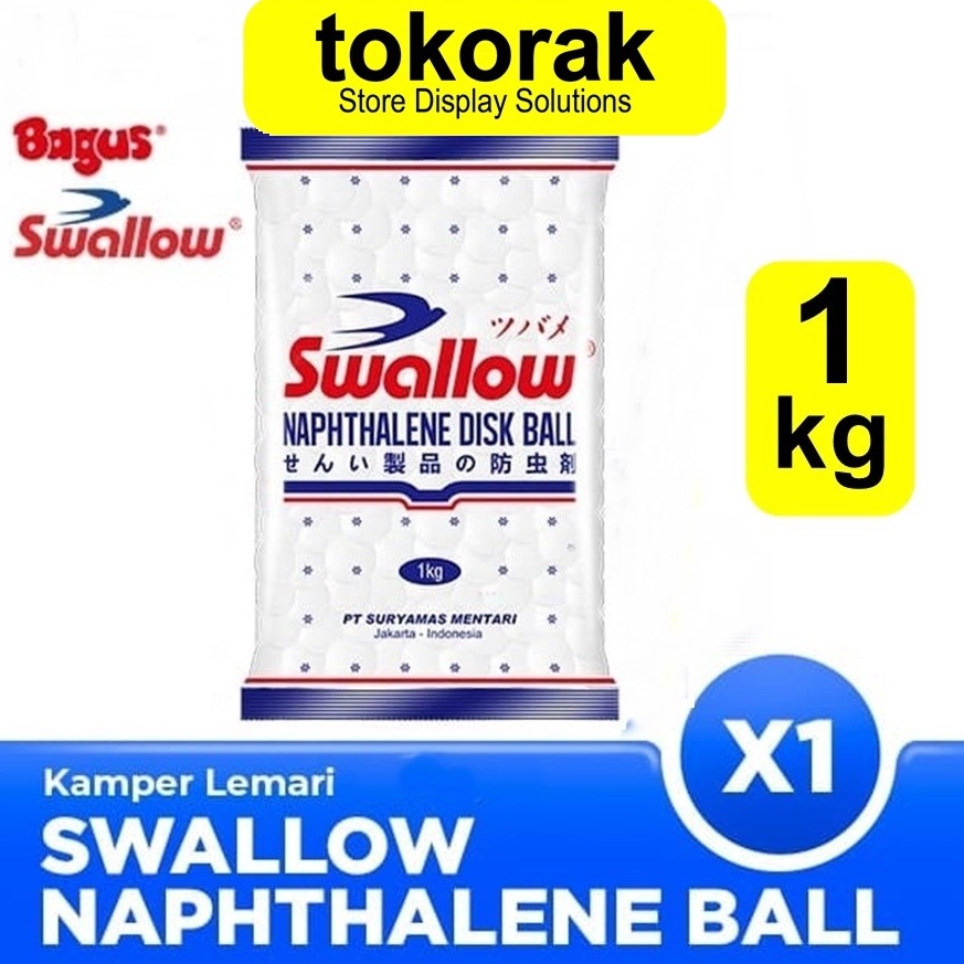 KODE G32C KAMPER NAPHTHALENE SWALLOW 1 KG DISK BALL PUTIH 1 GRAM KAPUR BARUS