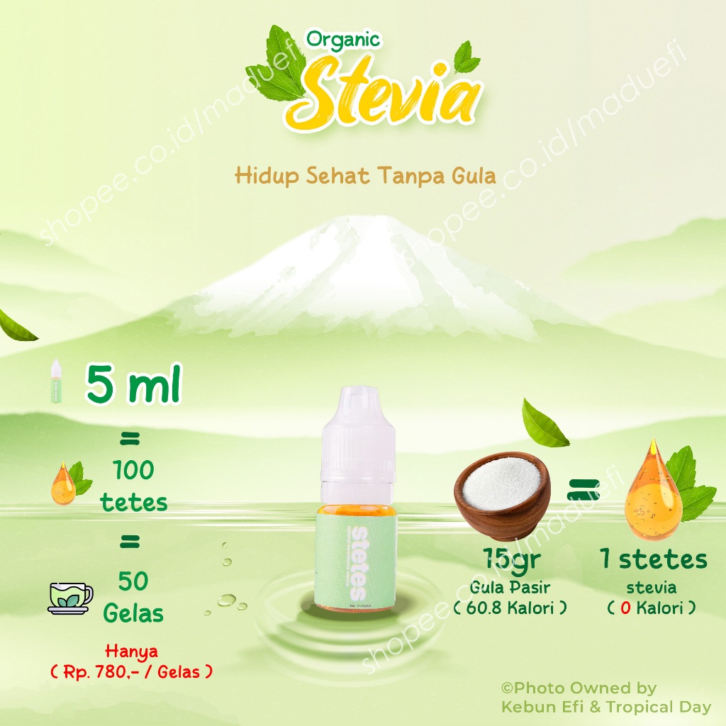 

✅Organic Stevia Natural Sweetener 5ml (Kemasan Praktis & Efektif)