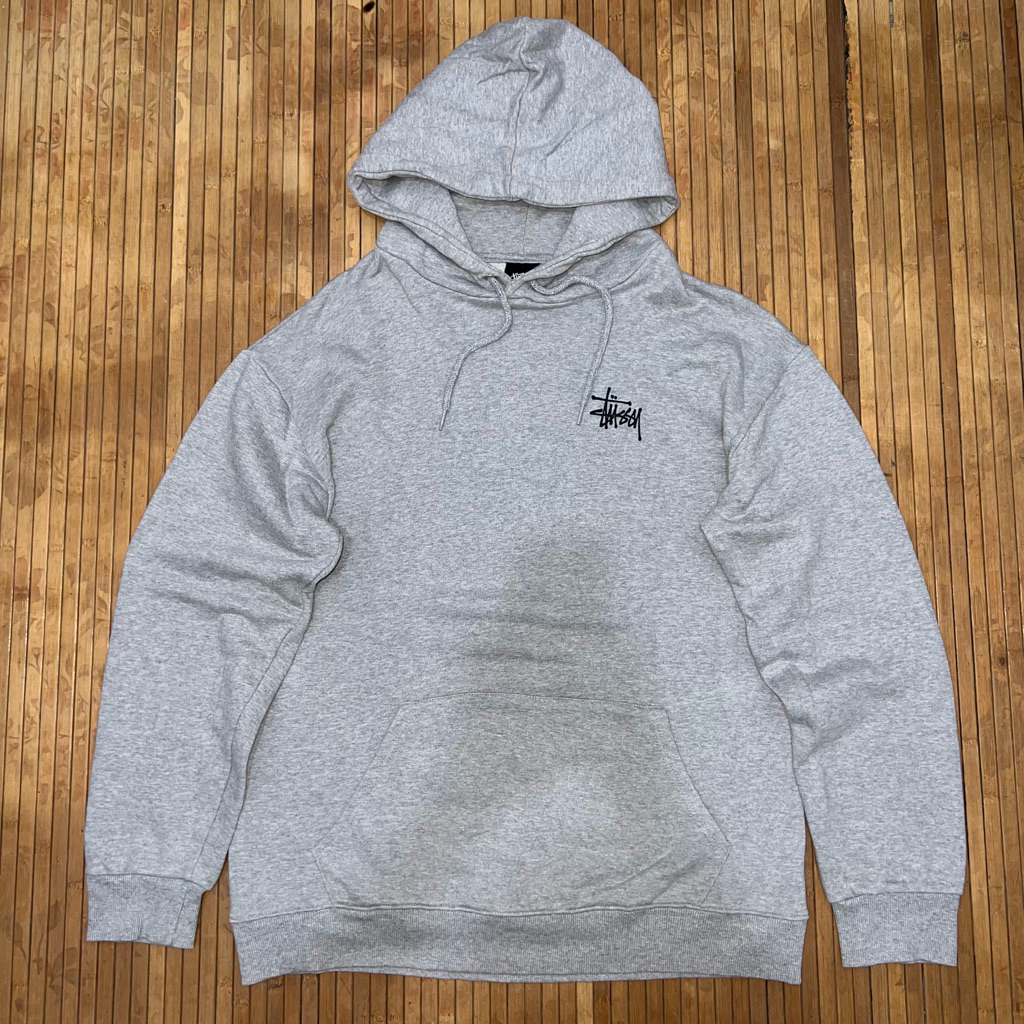 STUSSY BASIC LOGO GREY HOODIE stray rats awake noah