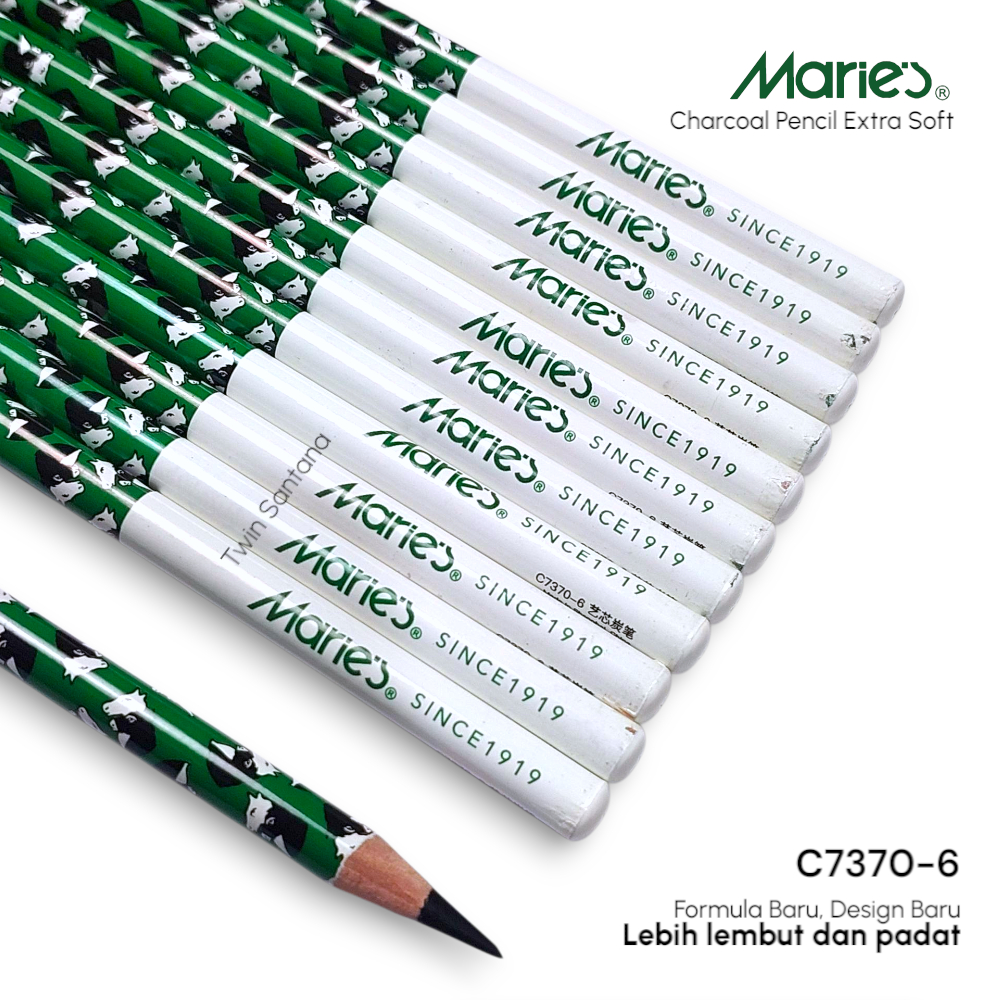 

Maries Charcoal Pencil Extra Soft C7370-6 - New Design & Formula