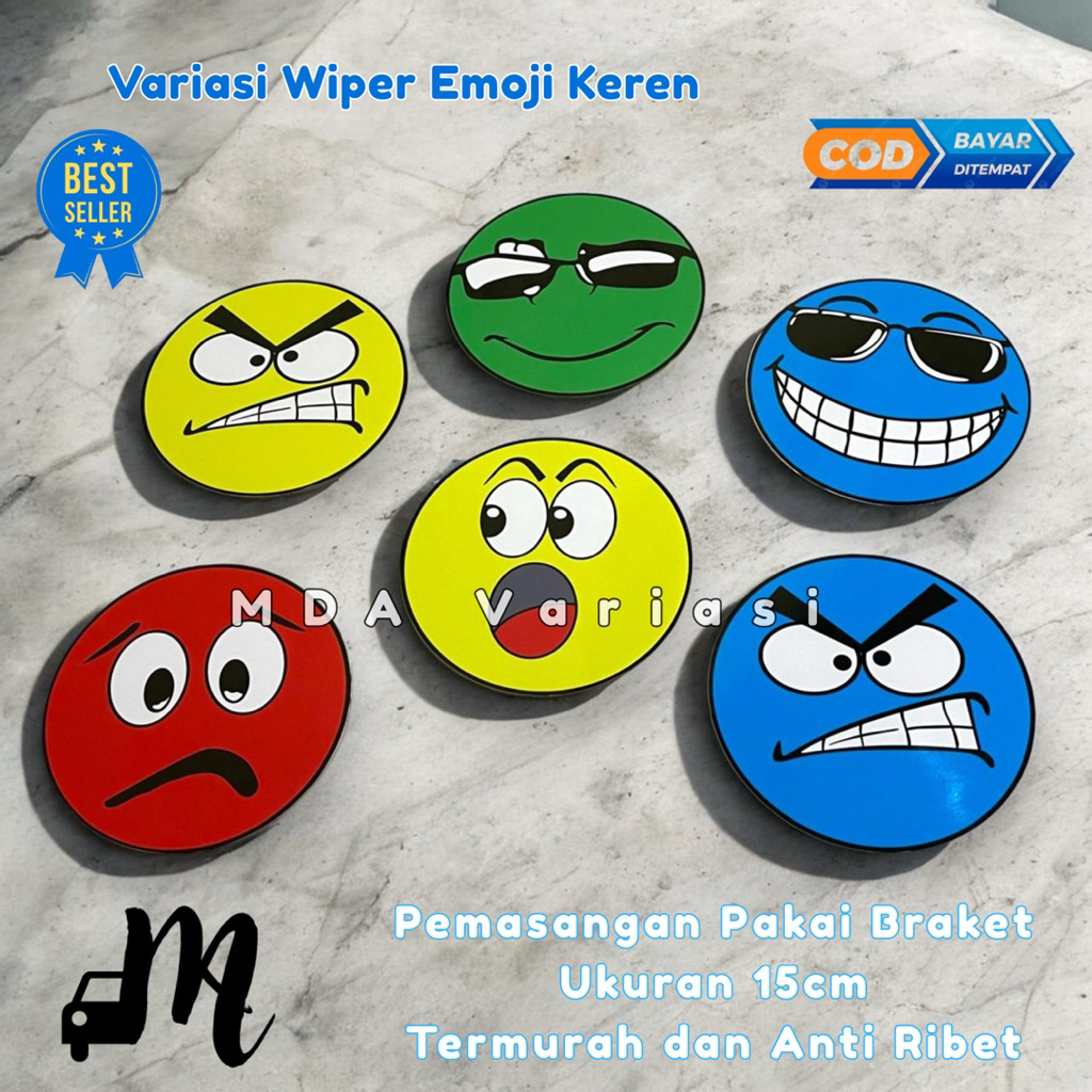 [COD] Wiper Mobil Emoji Universal Wiper Jumbo 15cm