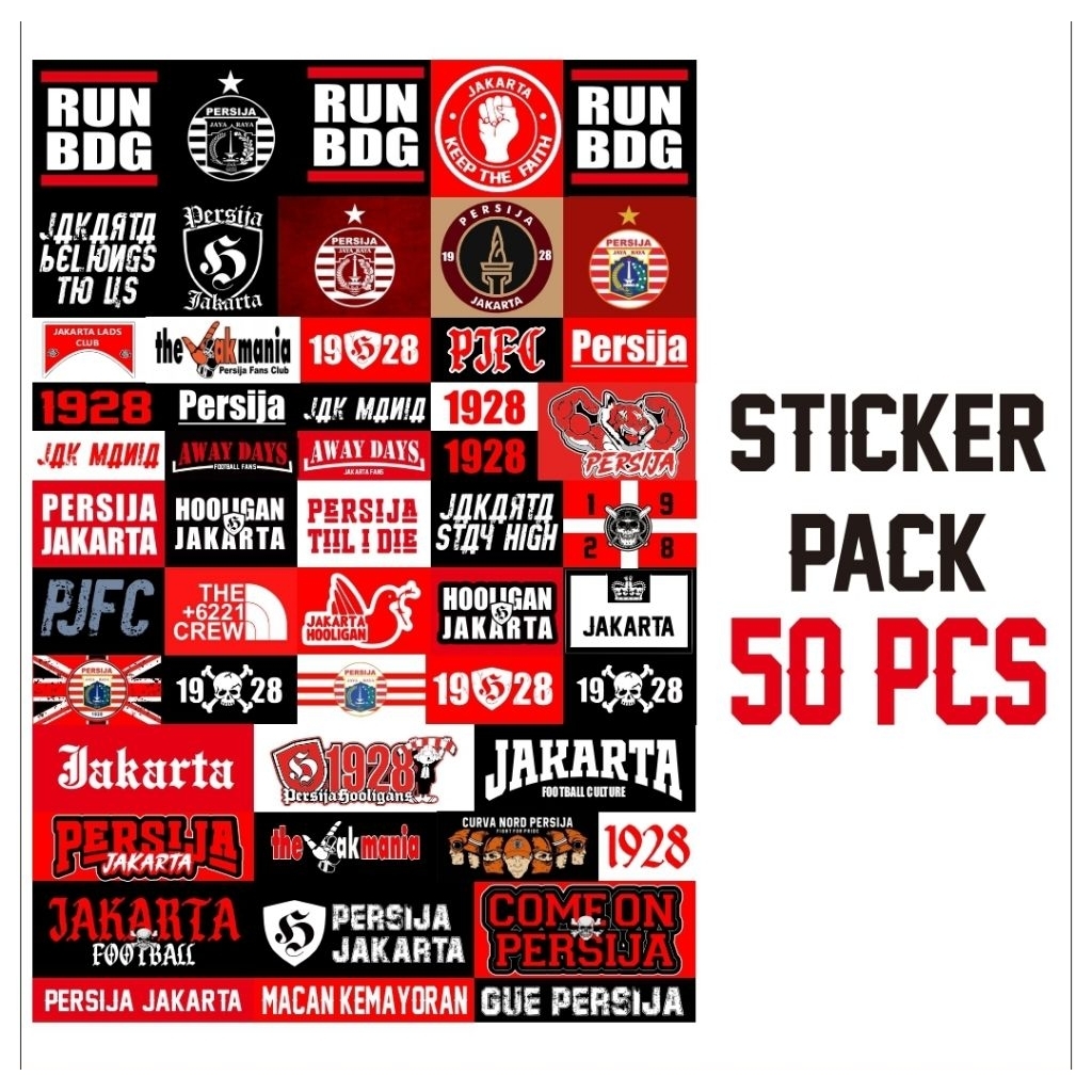 

50 pcs STICKER PERSIJA JAKARTA 1928 THEJAK MANIA