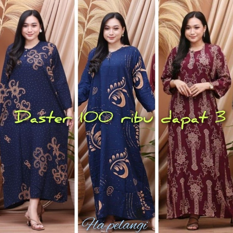 KODE F25F Daster Longdress 1 Ribu Dapat 3 Pcs  Daster Lengan Panjang Busui  Pakaian Wanita