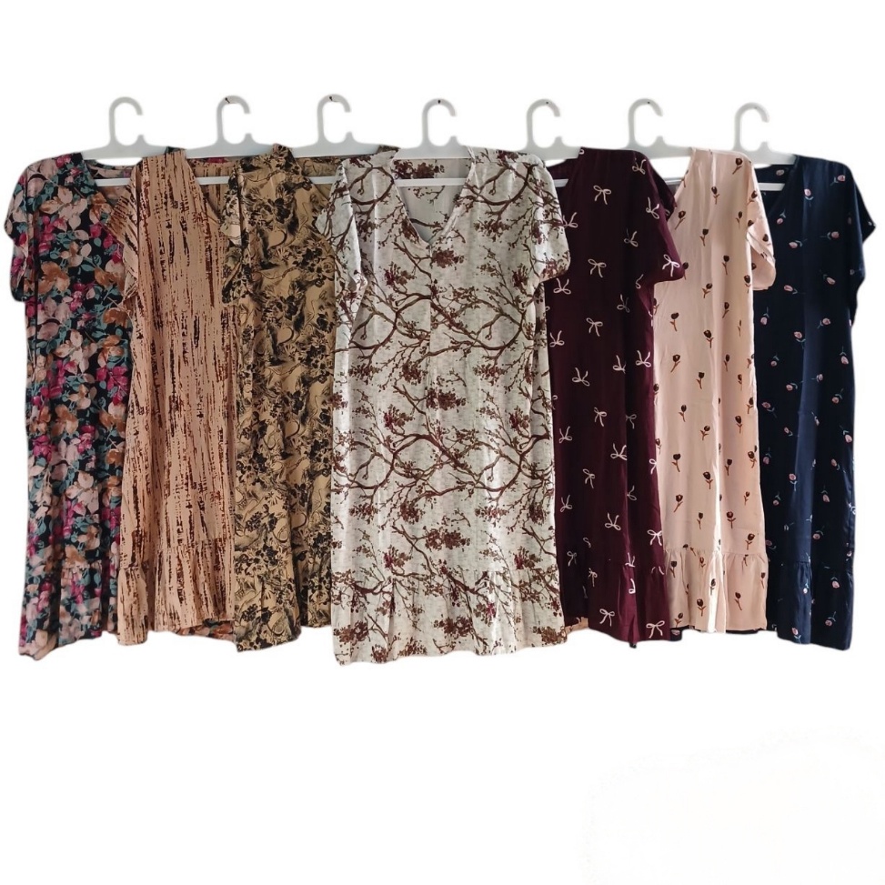 KODE L42N Baju Hamil Dress dan Ibu Menyusui Katun Rayon Moris Fashion