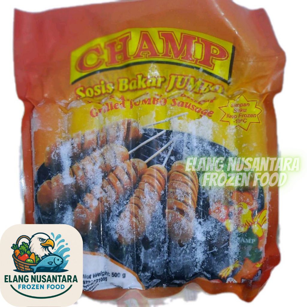 

Champ Sosis Champ Bakar Jumbo Besar Rasa Sapi Pedas 245r Isi 500g Frozen Food Daging Baso Elang Nusantara - Meat, Seafood
