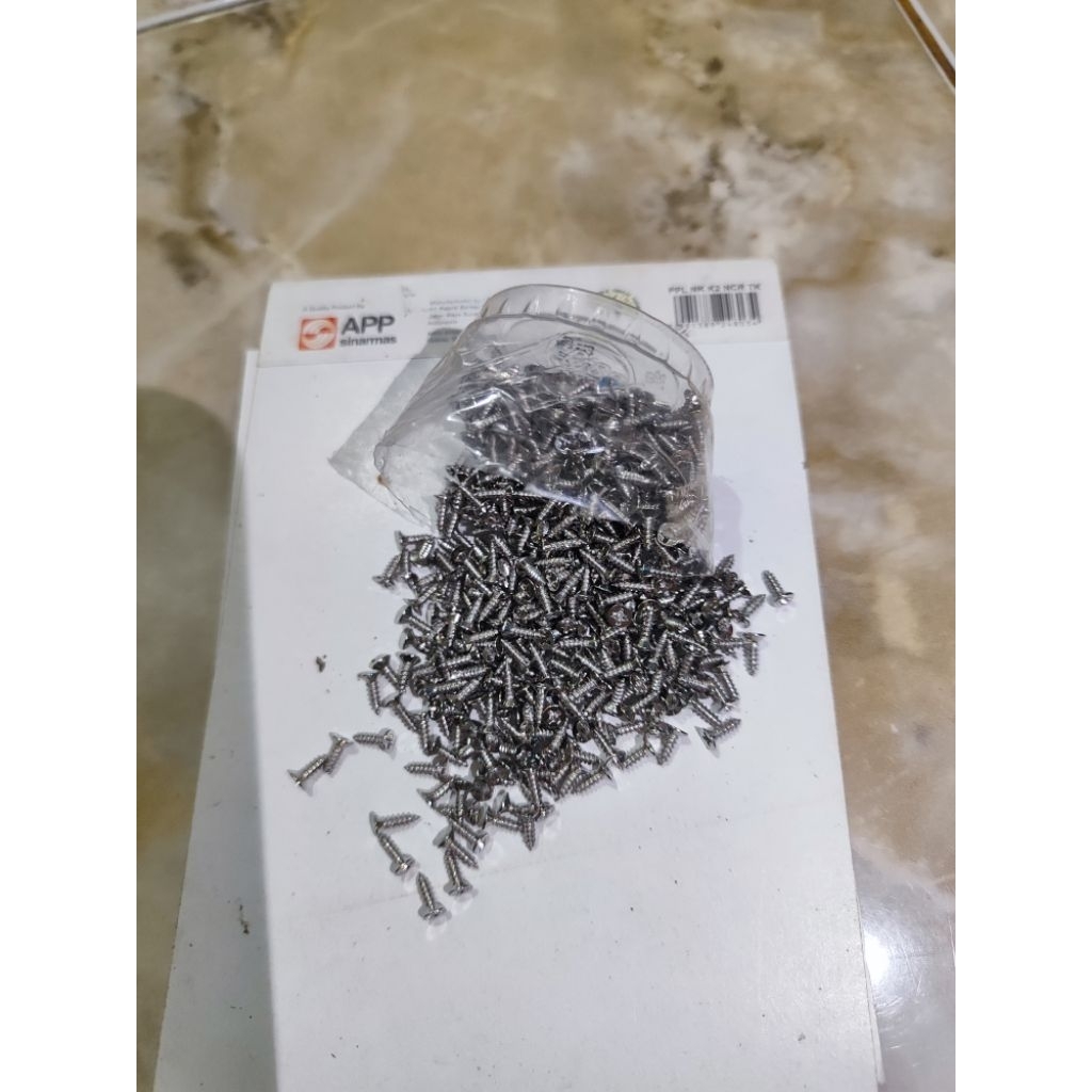 sekrup kecil gold dan silver panjang 7mm isi 100 pcs