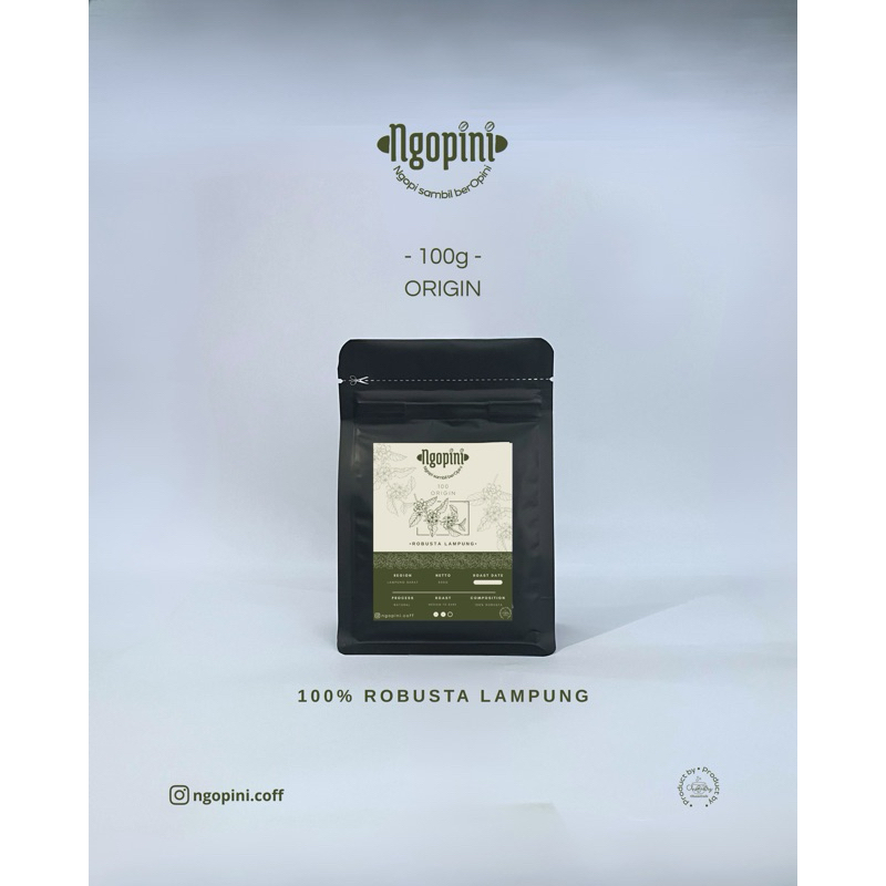 

ngopini origin 100g - kopi bubuk || beens robusta Lampung