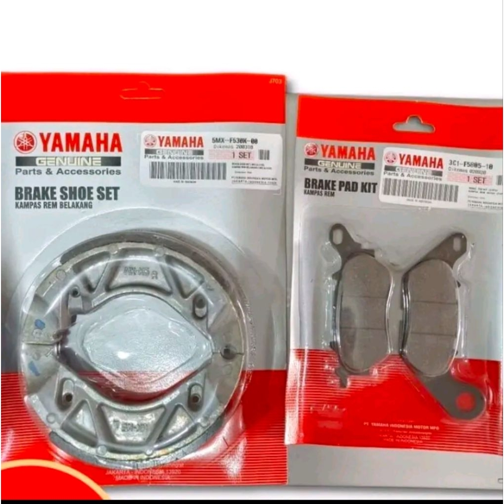 PAKET DEPAN BELAKANG KAMPAS REM BELAKANG + DISPAT / KAMPAS REM DEPAN YAMAHA VIXSON MIO BISON MIO J O