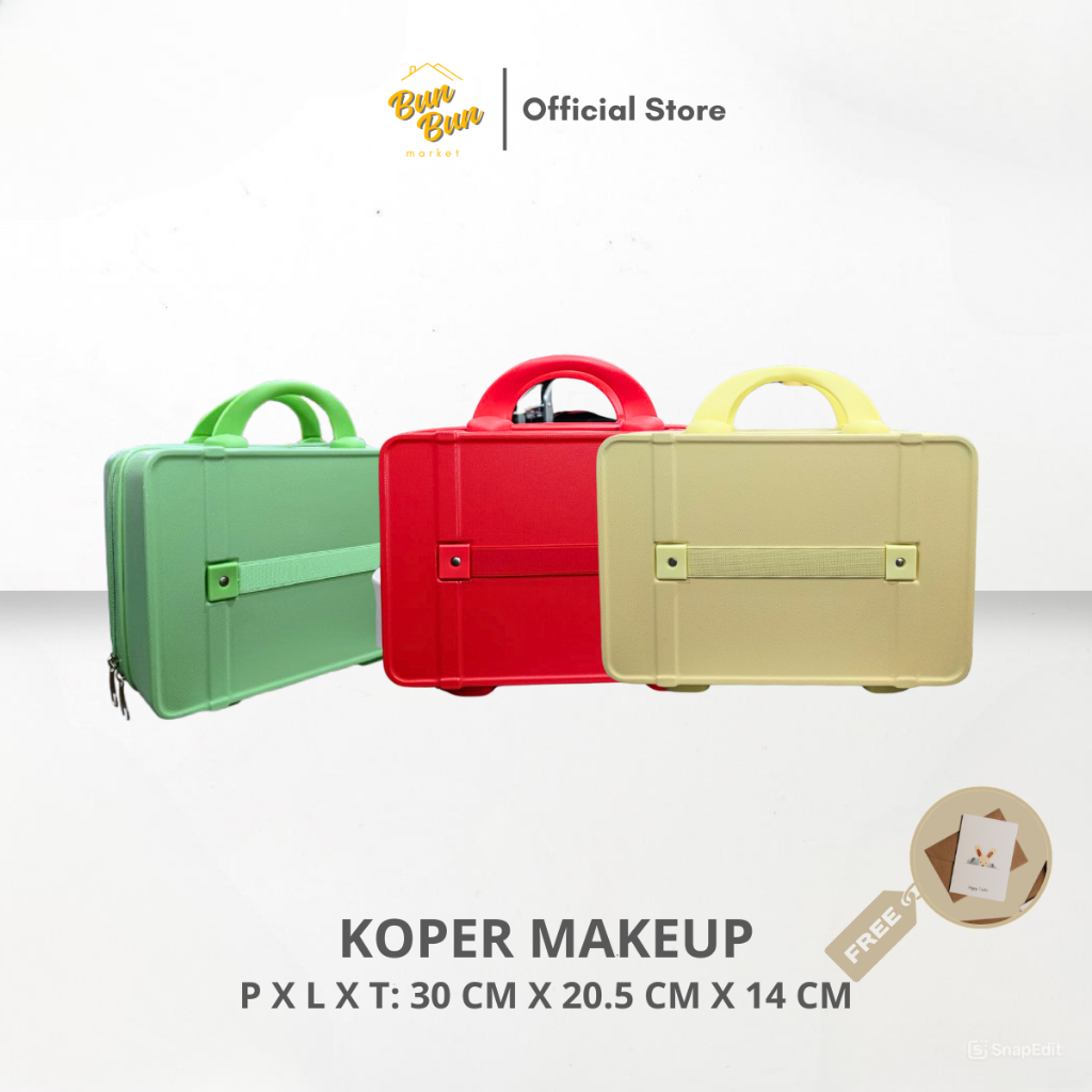 PCS / Beauty Case 12 Inch Koper Makeup Mini Tas Kosmetik Motif Polos Warna Pastel Lucu Semarang Inst