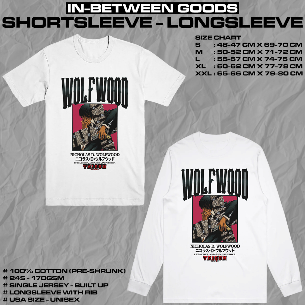 TRIGUN - NICHOLAS D. WOLFWOOD | T-SHIRT | LONGSLEEVE | ANIME MERCH