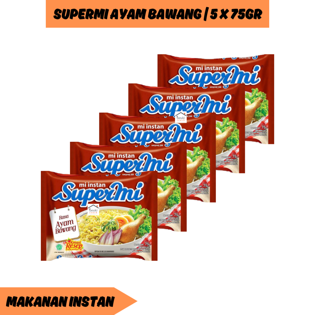 

5PCS Supermi Mie Instan Kuah Ayam Bawang