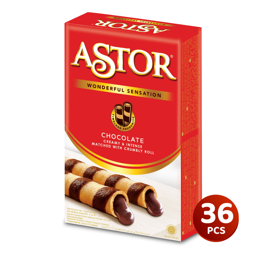 

QH 1 Karton Wafer Astor Coklat 40 Gram Renyah Sensasional