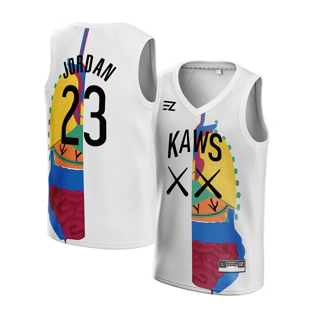 [ORIGINAL] Jersey Michael Jordan KAWS #23 PUTIH WHITE - Swingman Bola Basket  Baju Kaos T-Shirt Tshi
