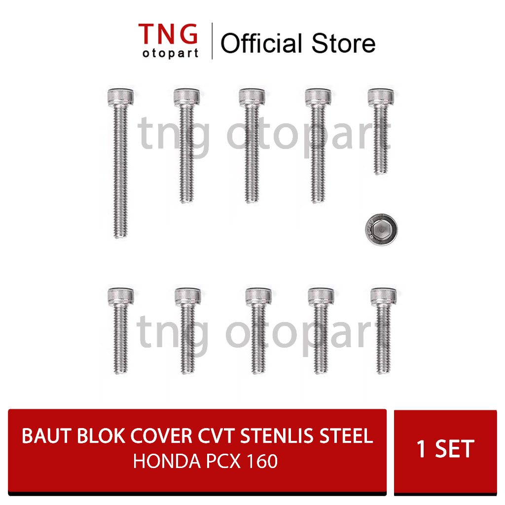 Baut cover Blok Cvt Honda PCX 160 Stenlis Steel / Baut Blok Left Side cover PCX 160 anti Karat