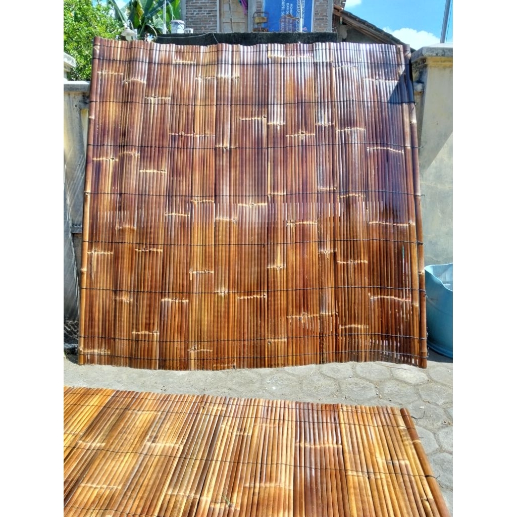 TIRAI/KREI KULIT BAMBU HITAM/WULUNG VERNIS/PLITUR UKURAN 2X2  1,5X2 +TALI KATROL TIRAI BAMBU TIRAI B