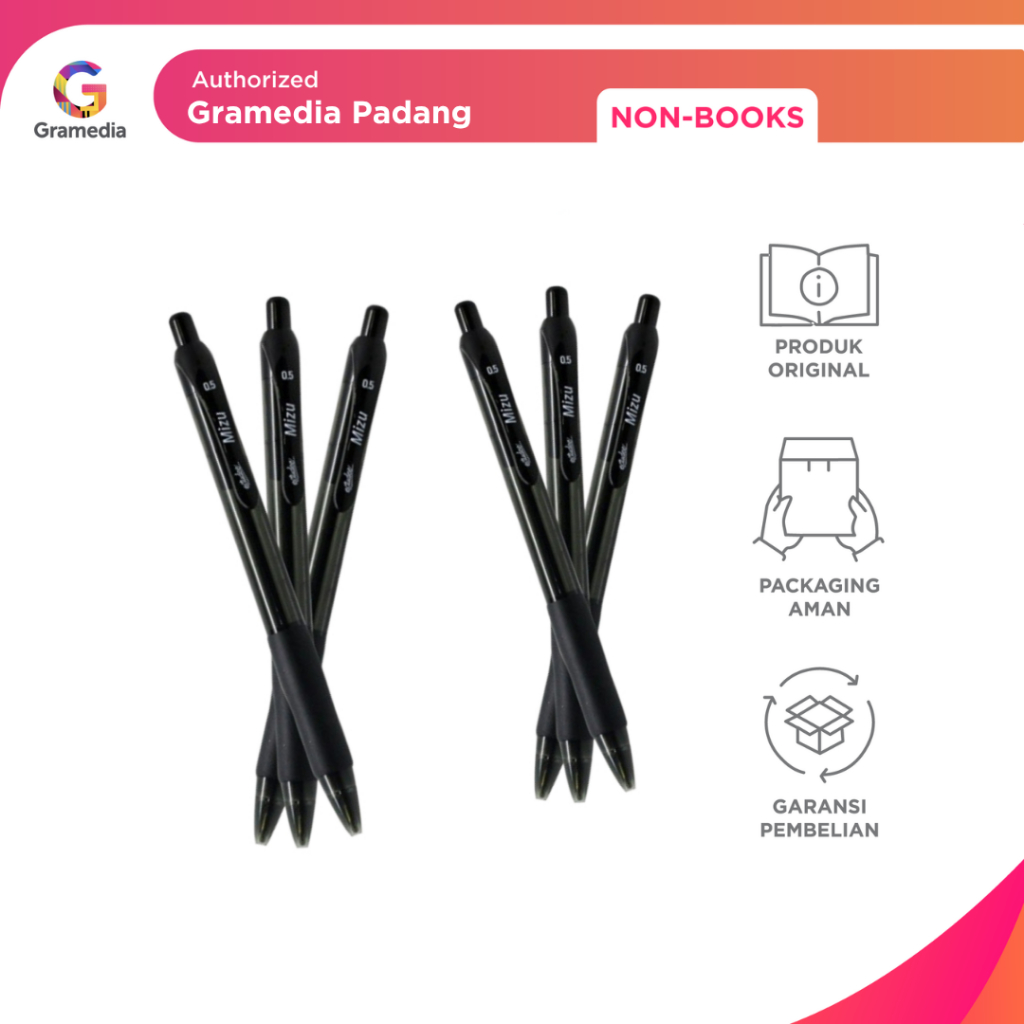 

Gramedia Padang - Estudee Mizu Retractable Penlv 0.5 Black isi 6