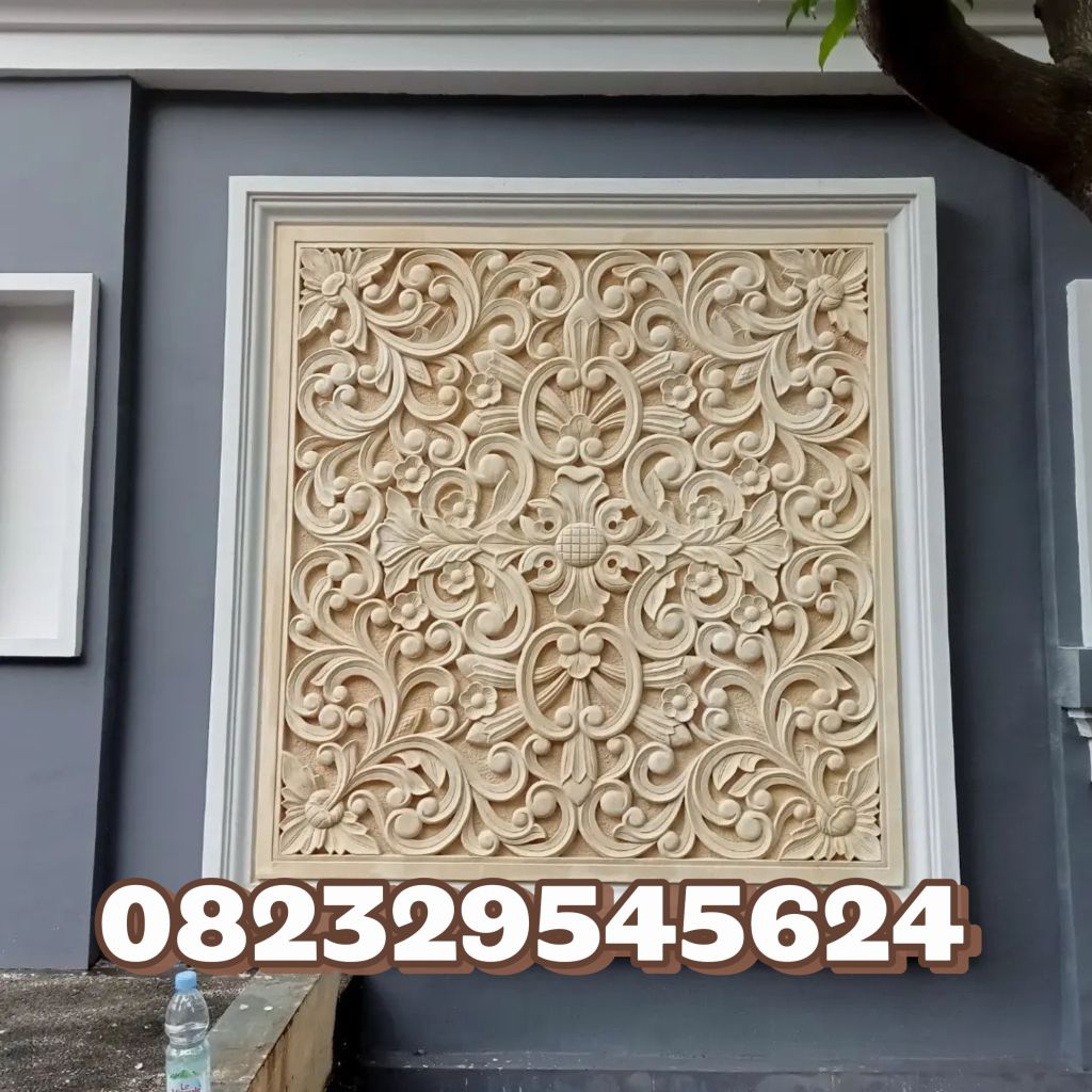 ukiran batu alam untuk hiasan dinding motif klasik