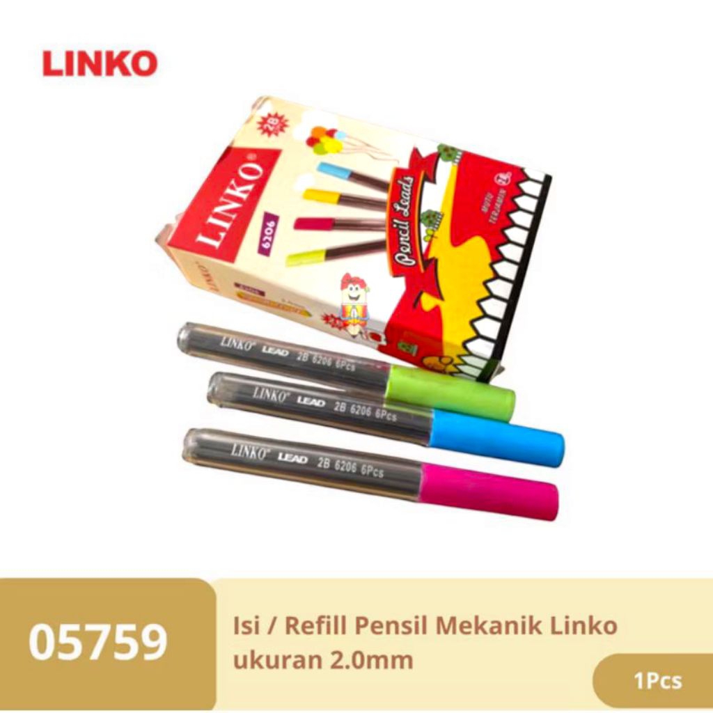 

Reffil pensil 2B mekanik 2.0 1tube (6pcs)