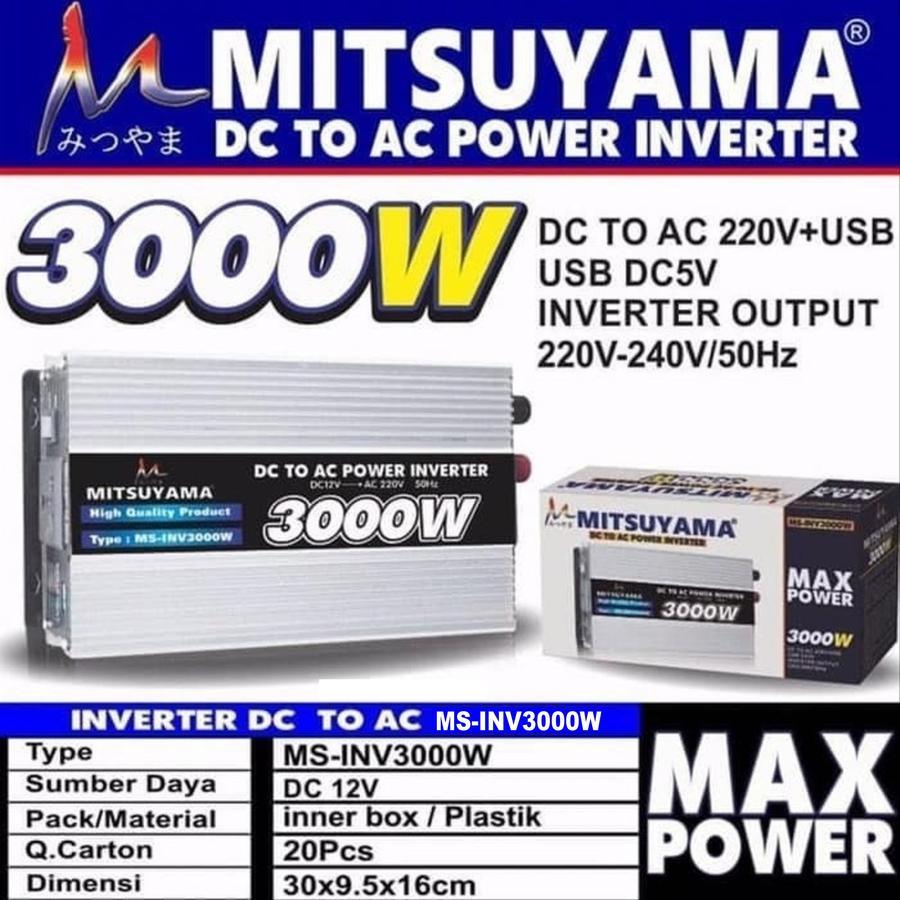 Power Inverter DC TO AC 3000 Watt Mitsuyama MS-INV3000W