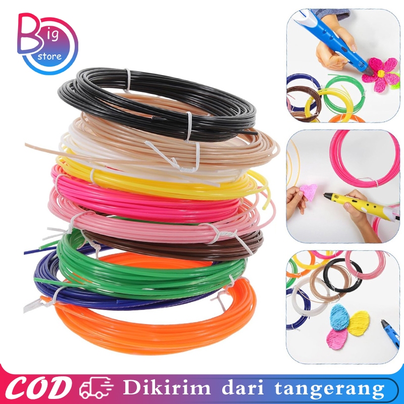 

5m 3D Pen Filament 3D Printer Filament 10/20 Warna 3D Pen Filamen Pla Filament