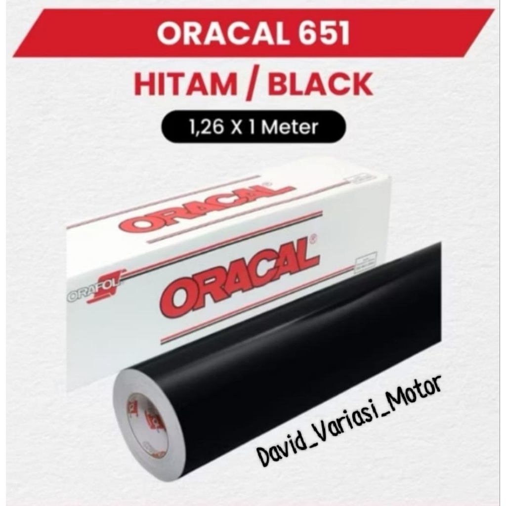 Sticker Branding / Wraping Mobil & Motor Oracal 651 Black Glosy L 126cm