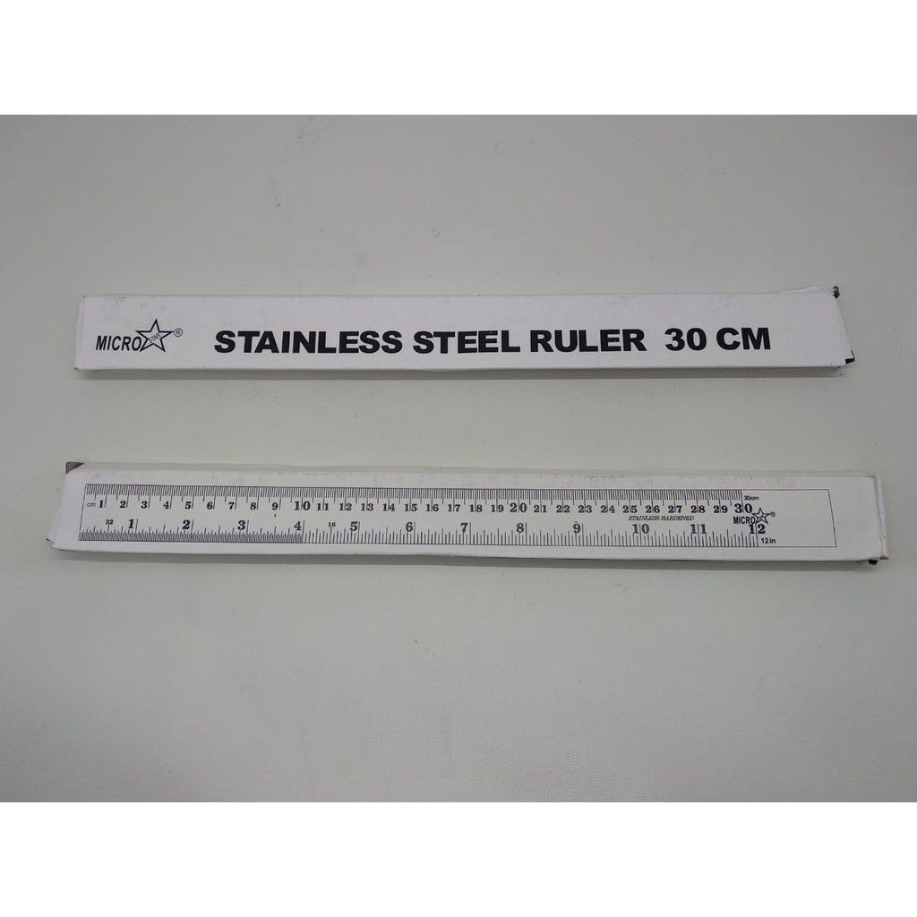

MICRO STAR Penggaris Besi 30 Cm/ Mistar Besi 30 Cm Tebal [harga per pcs]