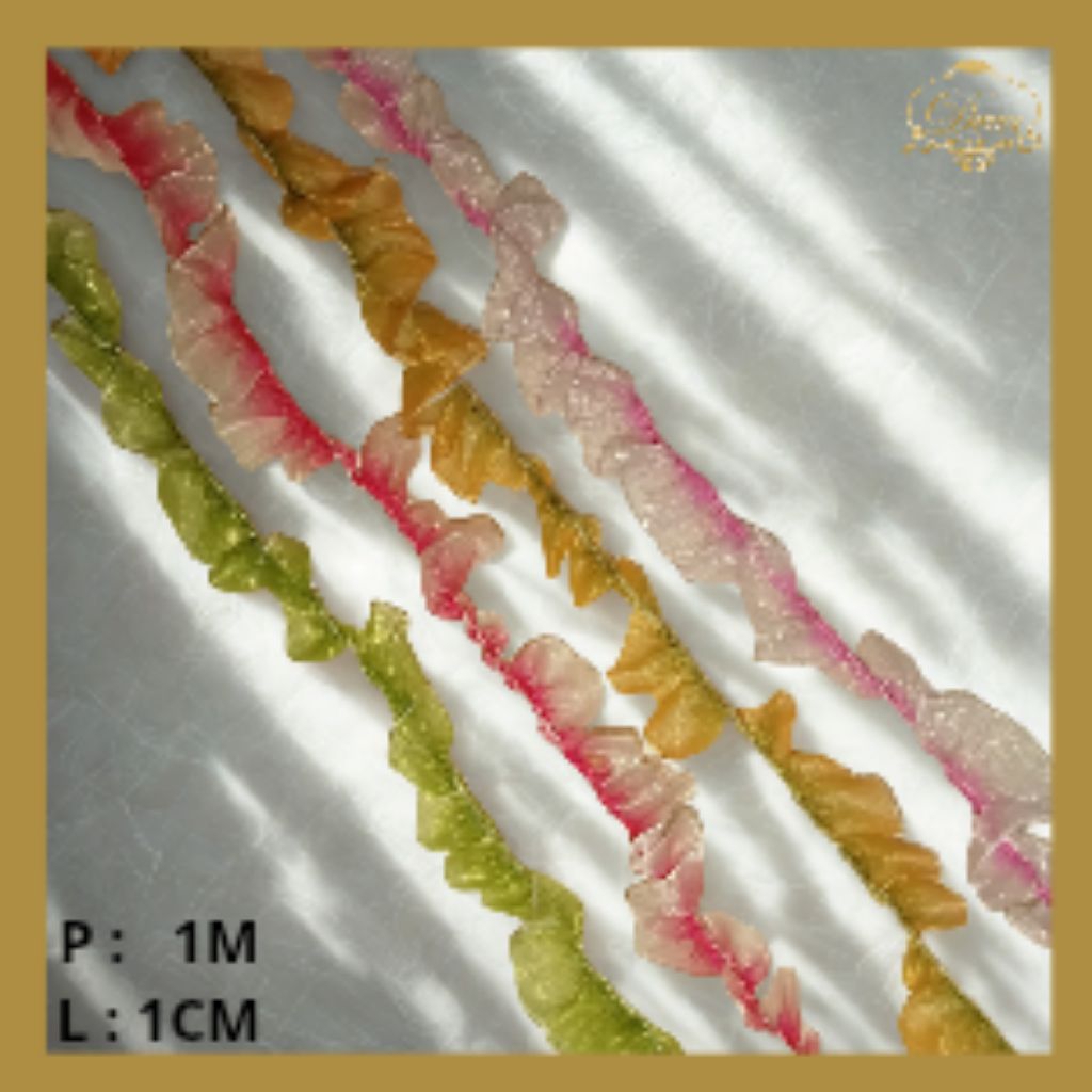 

1M PITA RENDA KERUT/RENDA KERITING WARNA WARNI