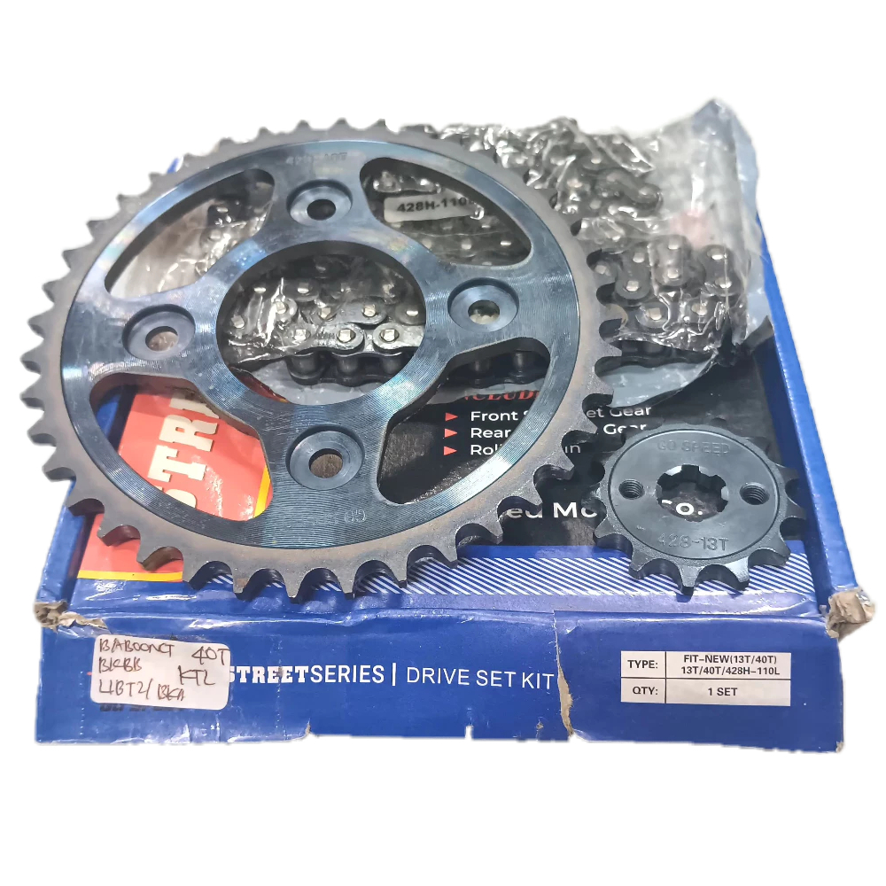 GEAR / GIR SET PAKET SEPUH 13T 40T SUPRA FIT NEW - X 125 KARBU / INJEKSI - REVO 100 / LAMA OLD / FIT