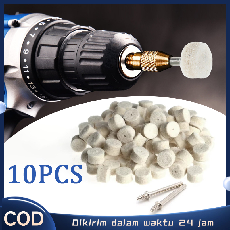 Wool Polishing Pad Pad Wool Poles 13mm + 2 Shank Pad Poles Bahan Wol Felt