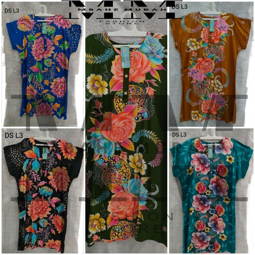 DASTER BATIK KENCANA UNGU ORI || LABEL BIRU || MODEL DS L3 || DEWASA