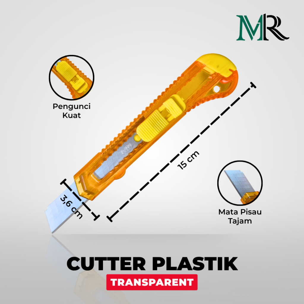 

Pisau Cutter Besar Transparan/Duff Color - Kualitas Premium & Bahan Tebal (Harga per 1 pcs)