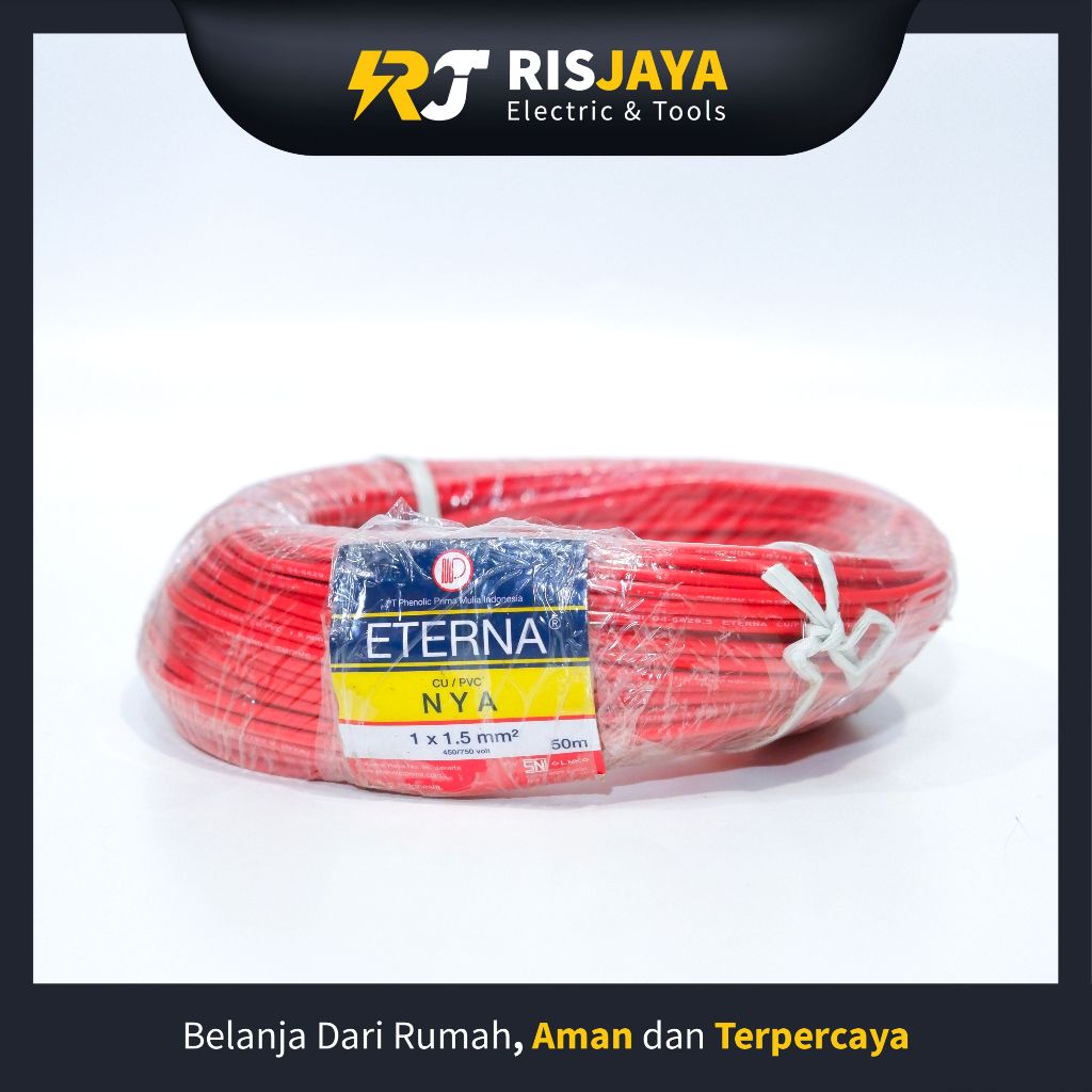 Kabel Eterna NYA 1x1,5mm Kawat Tunggal Meteran | Kawat Tembaga Asli Eterna