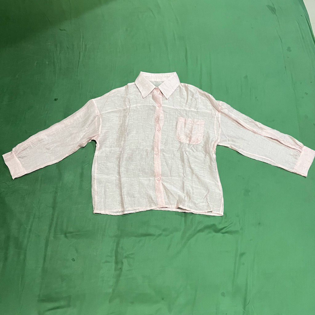 Preloved - Kemeja Pink transparan