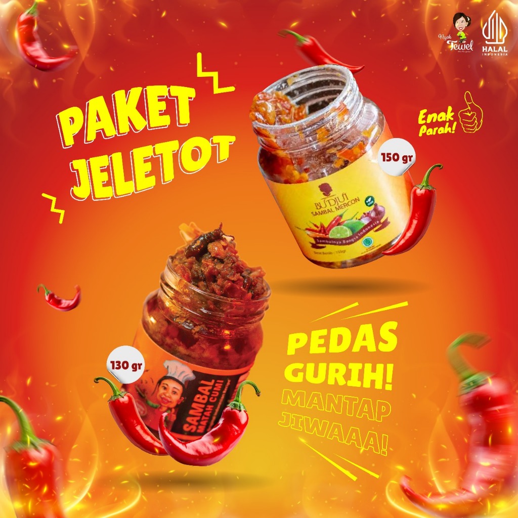 

Nyah Tewel - Paket Jeletot Sambal Mercon Bu Djui, Sambal Cumi Nyah Tewel
